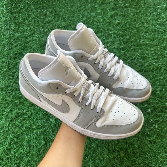 Nike Air Jordan Low White Wolf Grey Aluminum - Picture 2 of 14